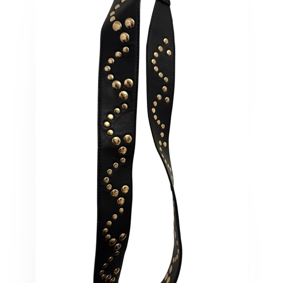 Black and Gold Studded Women's Bag strap - Picture 3 of 4